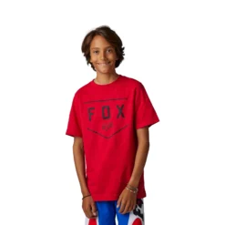 Fox Kid's Shield T-Shirt - Flame Red