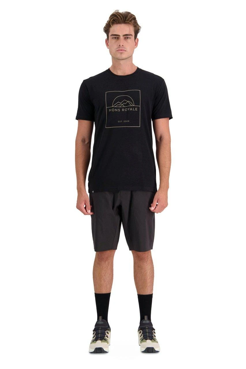 Mons Royale Men's Icon Merino Air-Con T-Shirt - Black - Image 2
