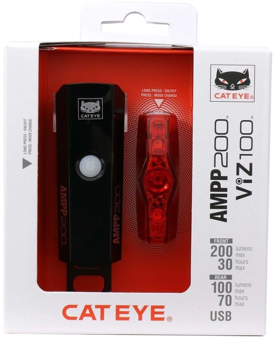 Cateye AMPP 200 / VIZ 100 Set - Front & Rear